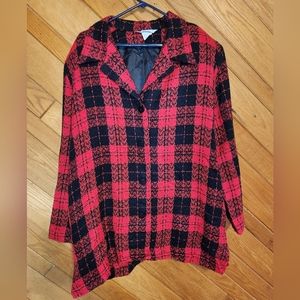 Ship n shore woman vintage red and black button up lightweight jacket 22W